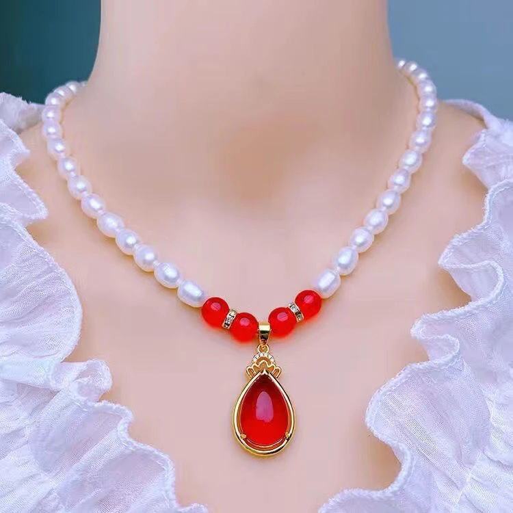 吊坠925银 气质百搭珍珠骨链高级感颈链送妈妈母亲节日礼物附证书