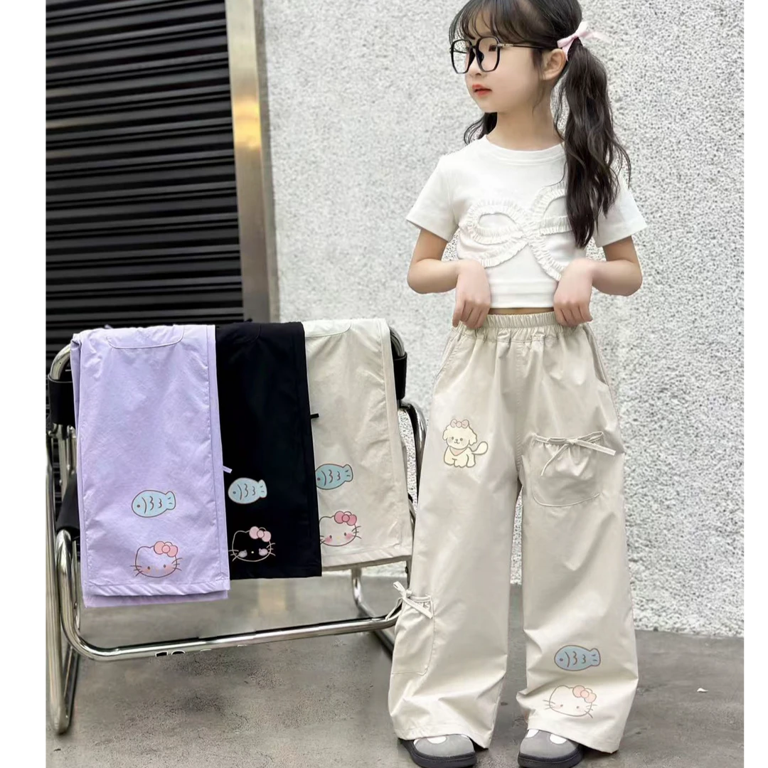 婴格朗迪K151春秋女童卡通洋气休闲裤春秋款裤子