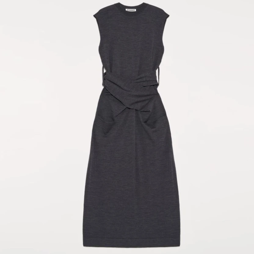 【SNDJIL SANDER 设计师品牌】SND AW25 垂坠结细节设计连衣裙