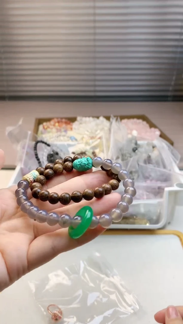 【闪购商品】水晶珠宝半成品未镶嵌烟花玛檀木