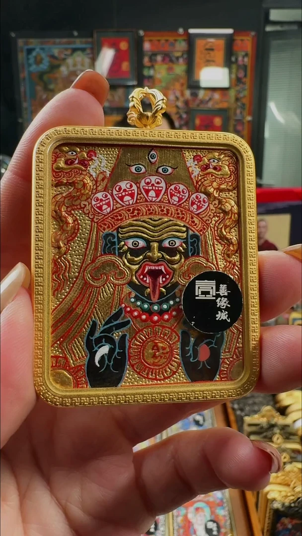 吊坠壹善缘城手绘唐卡扎基