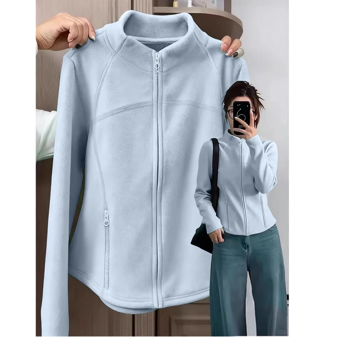 摇粒绒厚外套女装款秋冬季修身冲锋衣抓绒内胆巨好看的初冬厚卫衣