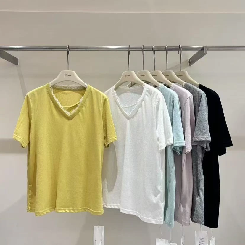 22603 时尚休闲百搭夏季宽松纯色圆领简约欧货【衣屋】