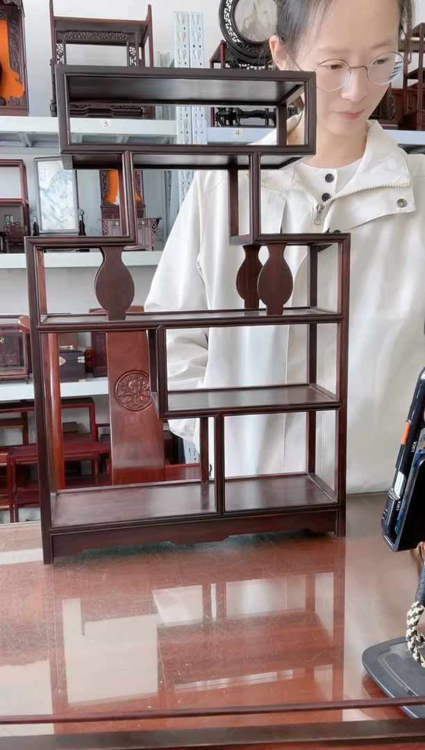 交趾黄檀（大红酸枝）多宝架34*11.5*50     450