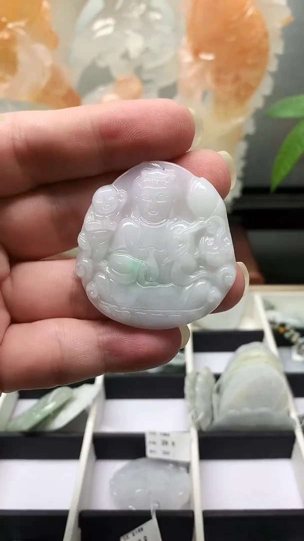 翡翠未镶嵌吊坠(不含链)55送子观音