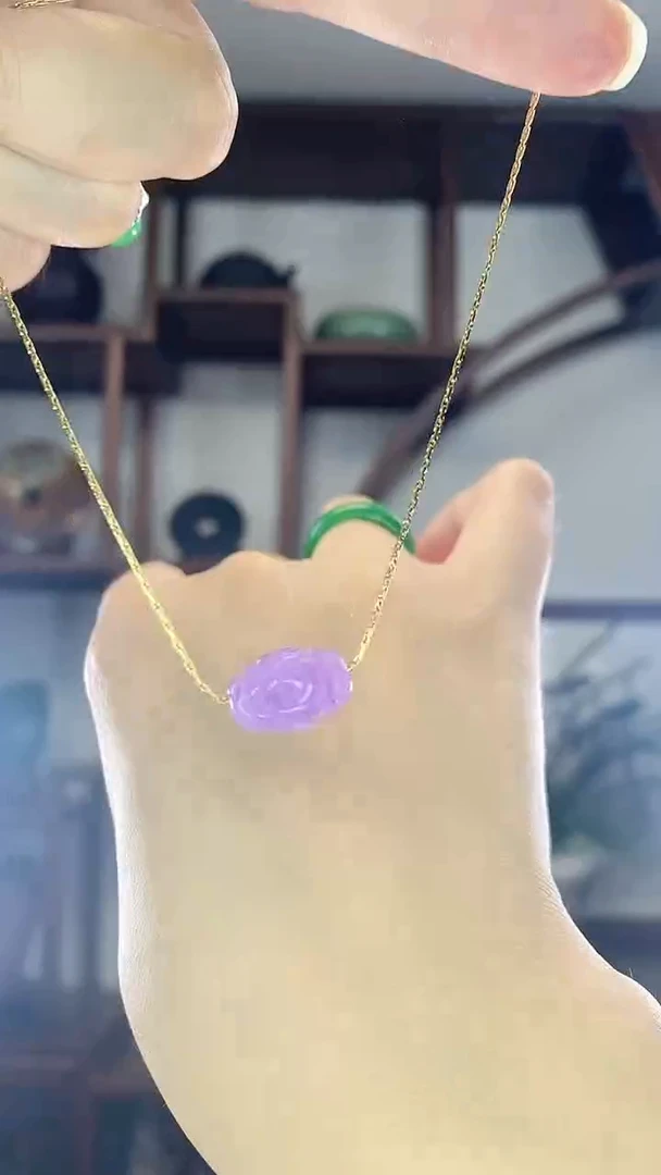 翡翠未镶嵌吊坠(赠链)紫翡路路通X5