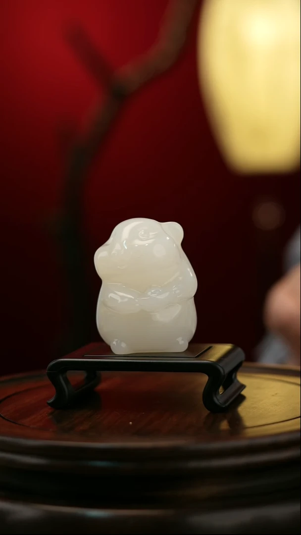 玉【鼠来宝】天然玉石摆件