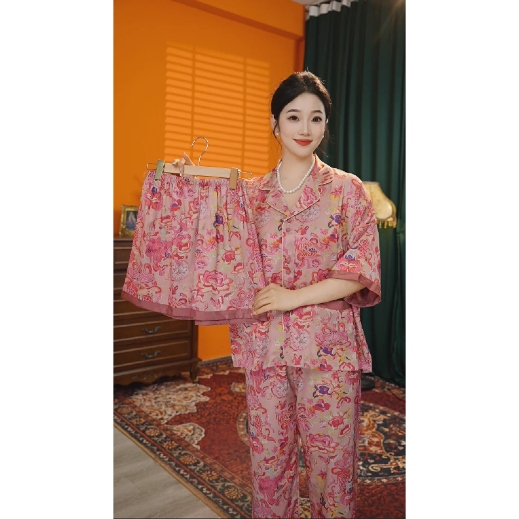 （锦绣芳华）新款高端可外穿休闲家居服大码轻奢睡衣家居服QM-85681
