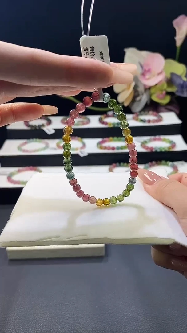 未镶嵌手链碧玺彩虹碧玺单圈5x