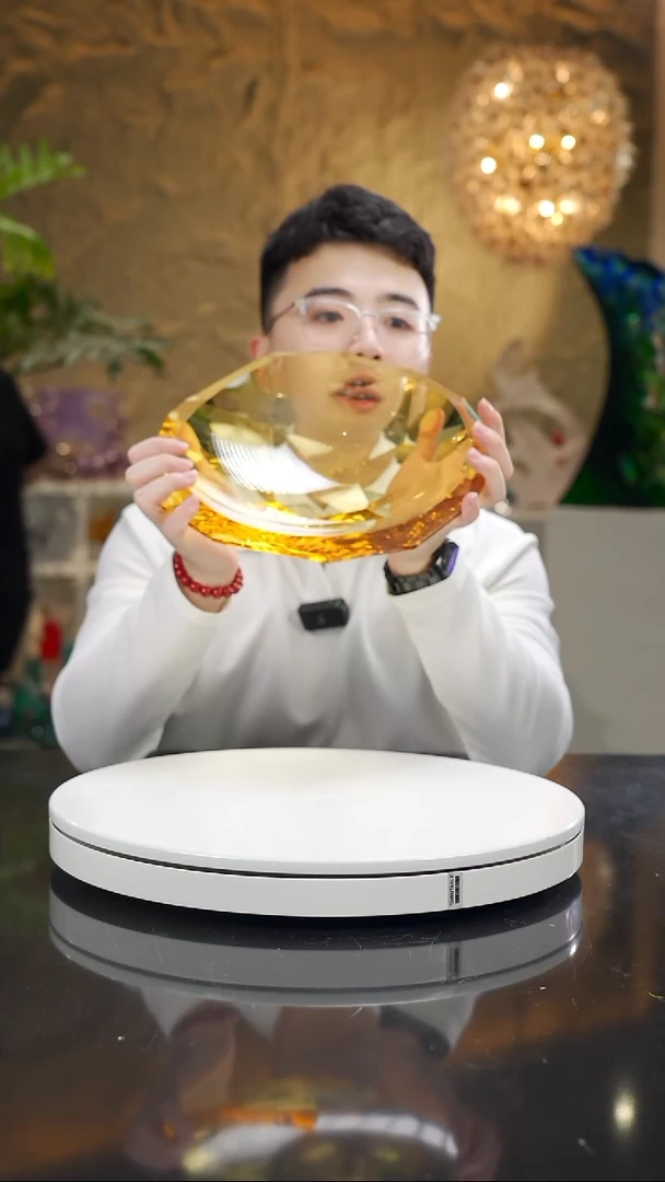 手工艺品琉璃琥珀不规则边缘果盘
