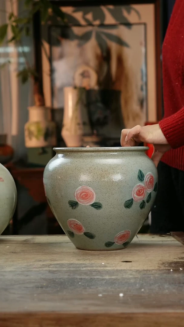 【闪购商品】瓷片景德镇纯手工釉下彩精品花瓶