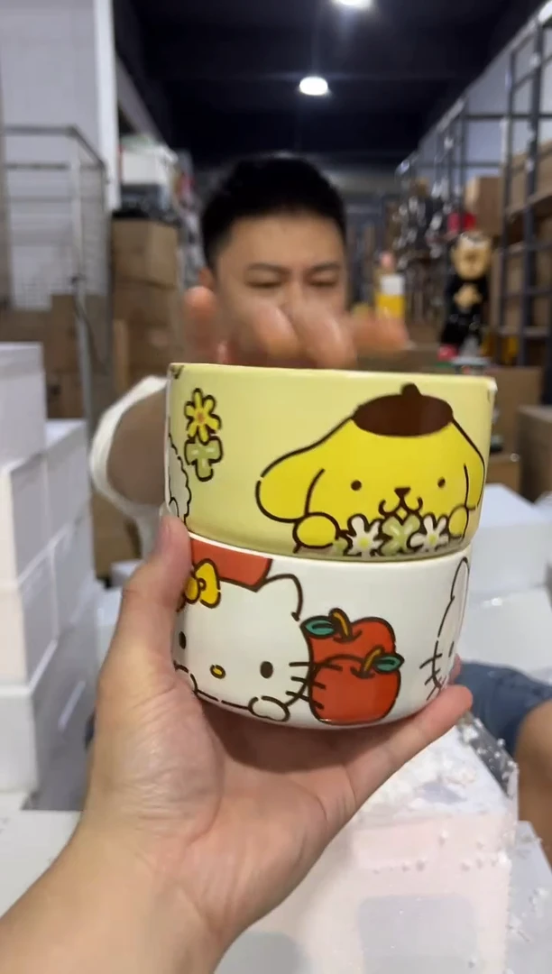 瓷片kt猫碗加布丁狗碗