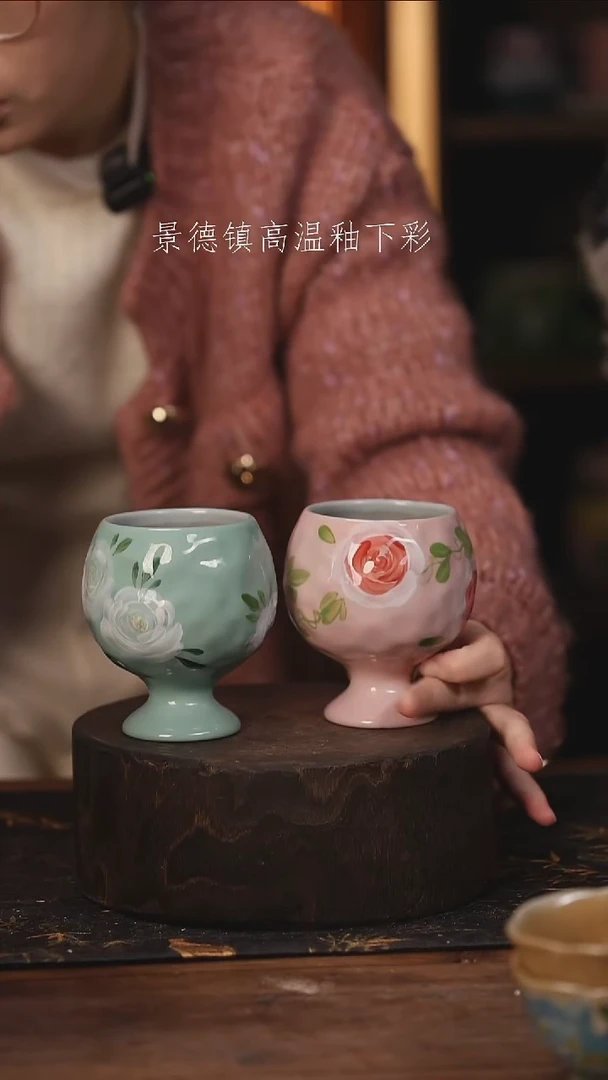 陶瓷景德镇高温釉下手绘陶瓷