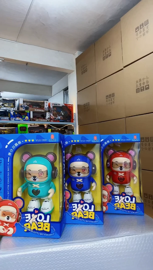 塑料儿童玩具跳舞熊带灯光音乐