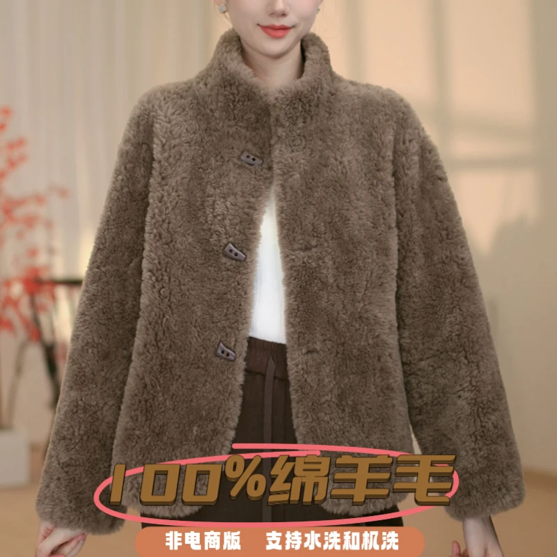【6016】100%羊毛外套宽松显瘦时尚加厚保暖-菲