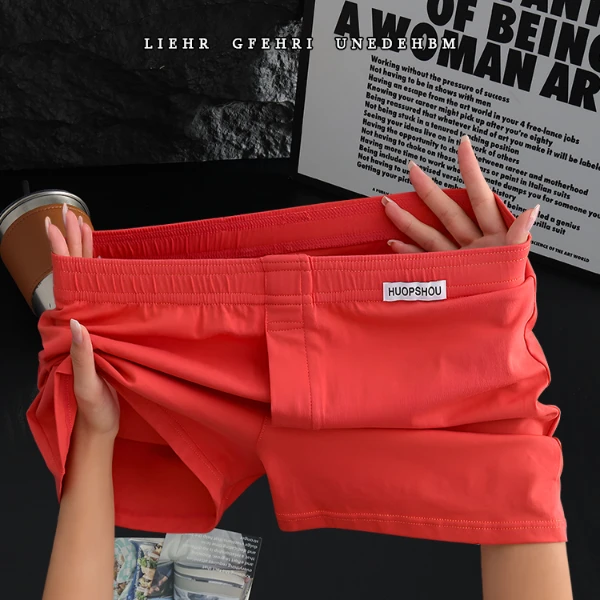 大码宽松纯色棉质男士内裤男阿罗裤男款舒适四角裤男生家居短裤