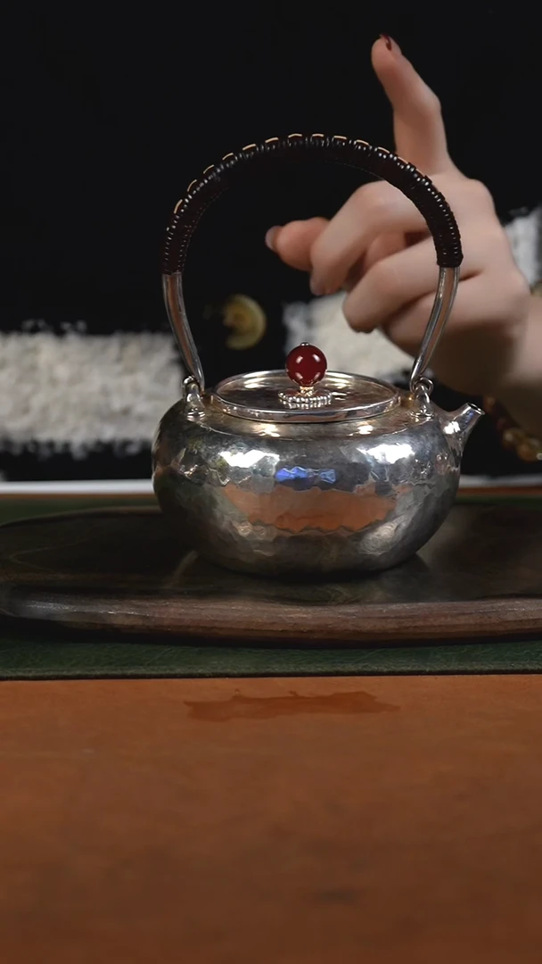 手工锤纹素面小提梁