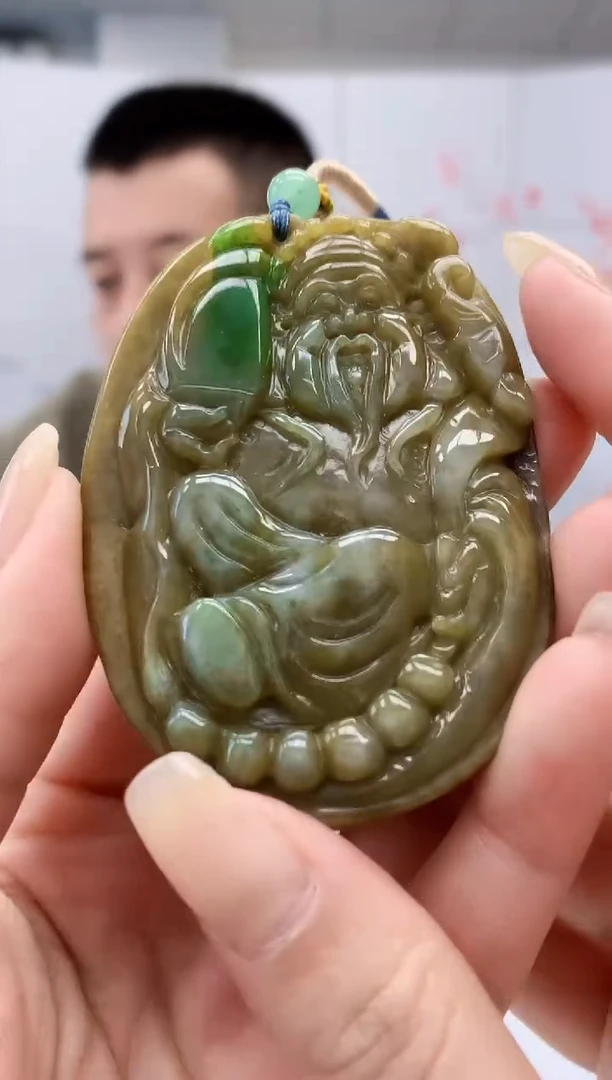 【闪购商品】定制翡翠未镶嵌4812lr-毛货挂件54