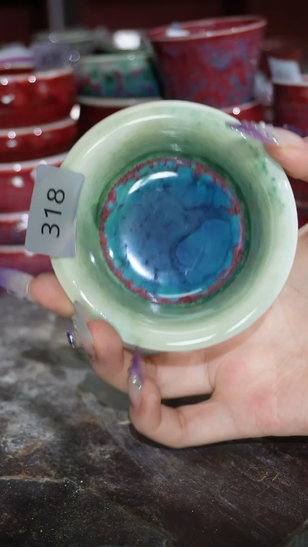 摆件陶精品窑变钧瓷茶器