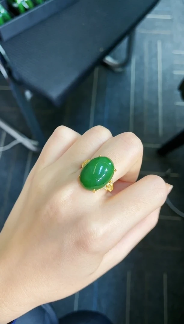 【闪购商品】和田玉戒指银S925镶嵌多样性发一