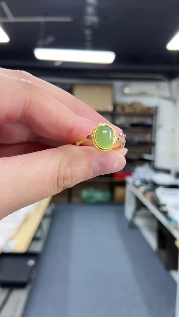 【闪购商品】和田玉戒指银S925镶嵌多样性发其一颜色微差