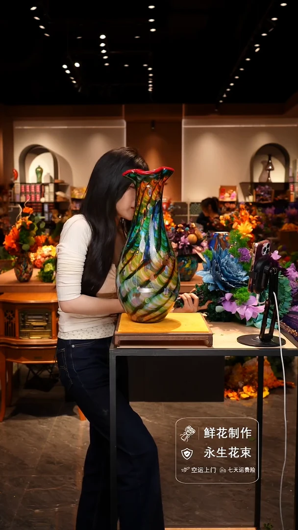 手工艺品琉璃手工花器花束空运包邮送货上门-以图片为准