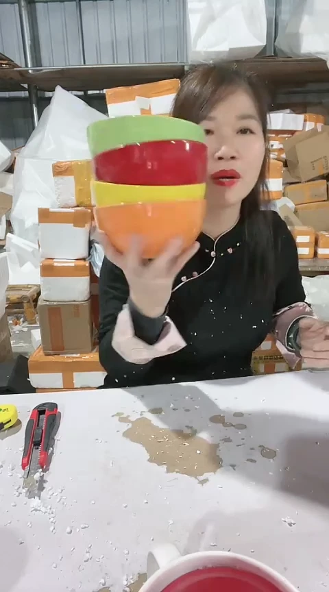 【闪购商品】瑕疵四色面碗四个