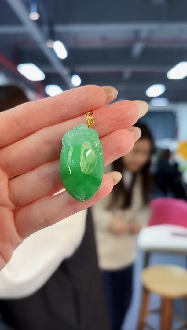 【闪购商品】翡翠颈饰18K金镶嵌缅料A货/支持复检/一件