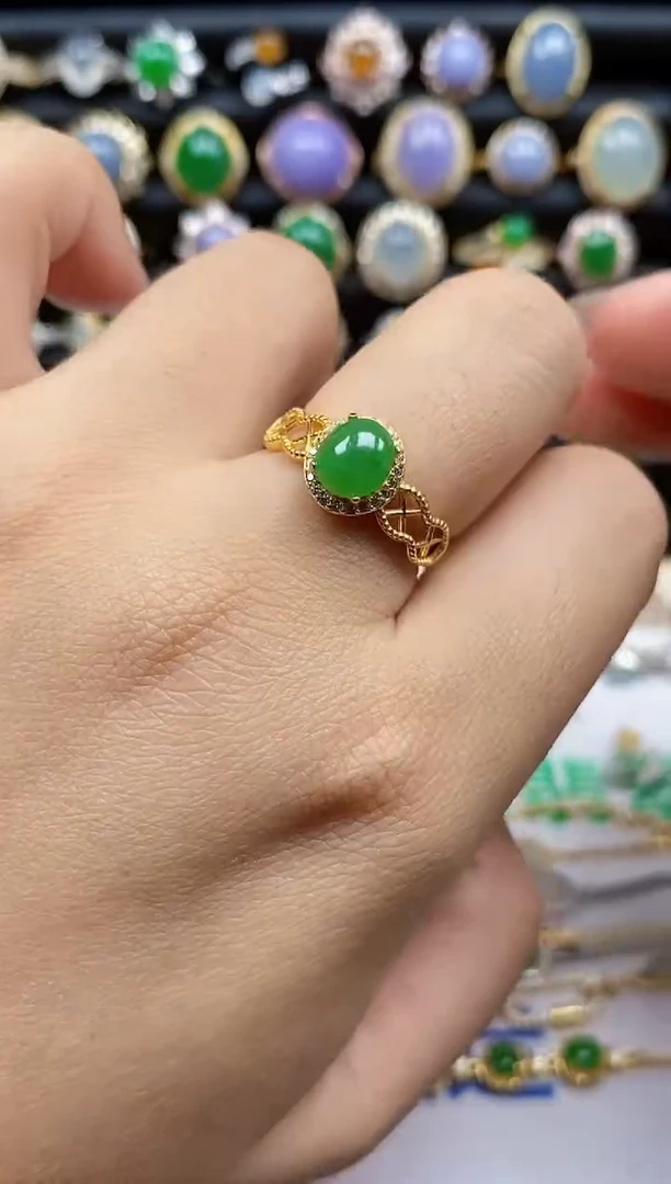 银S925镶嵌戒指翡翠980