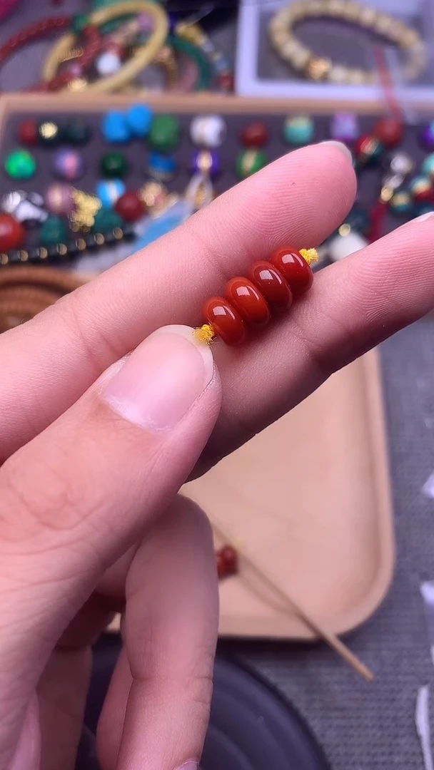 未镶嵌配饰南红玛瑙算盘卡8mm 4片发