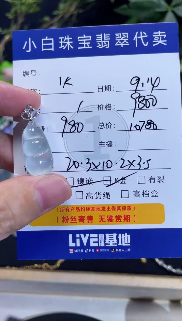 吊坠(不含链)18K金镶嵌翡翠火*吊坠
