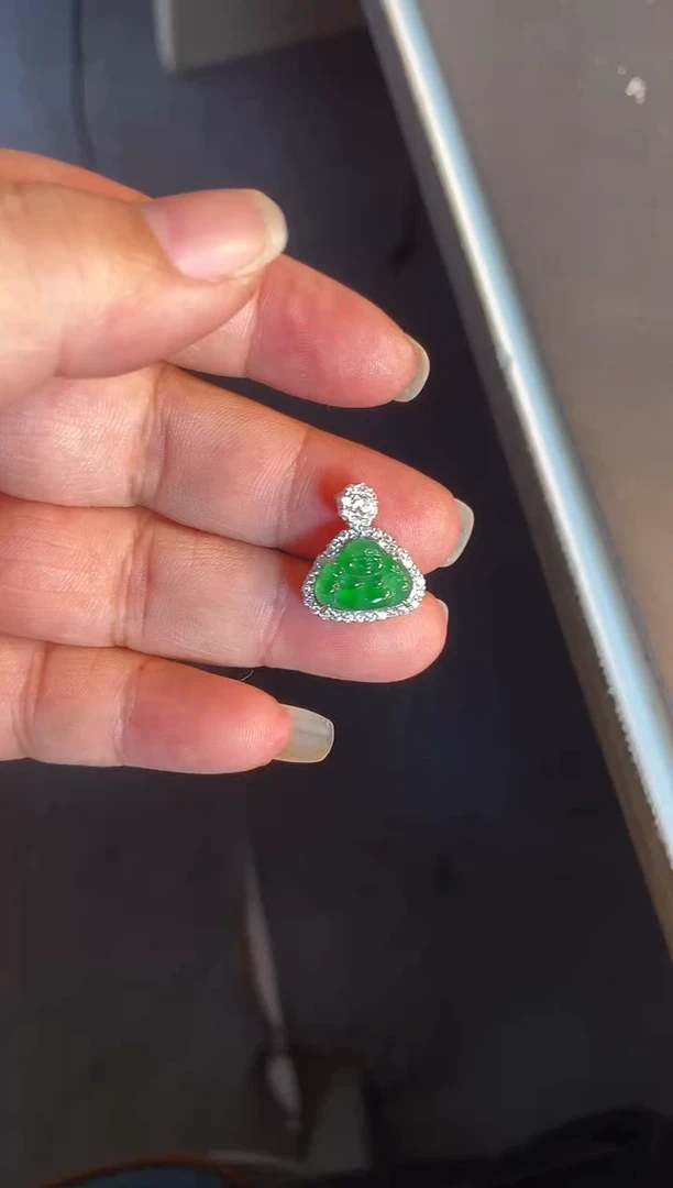 吊坠(不含链)银S925镶嵌翡翠1