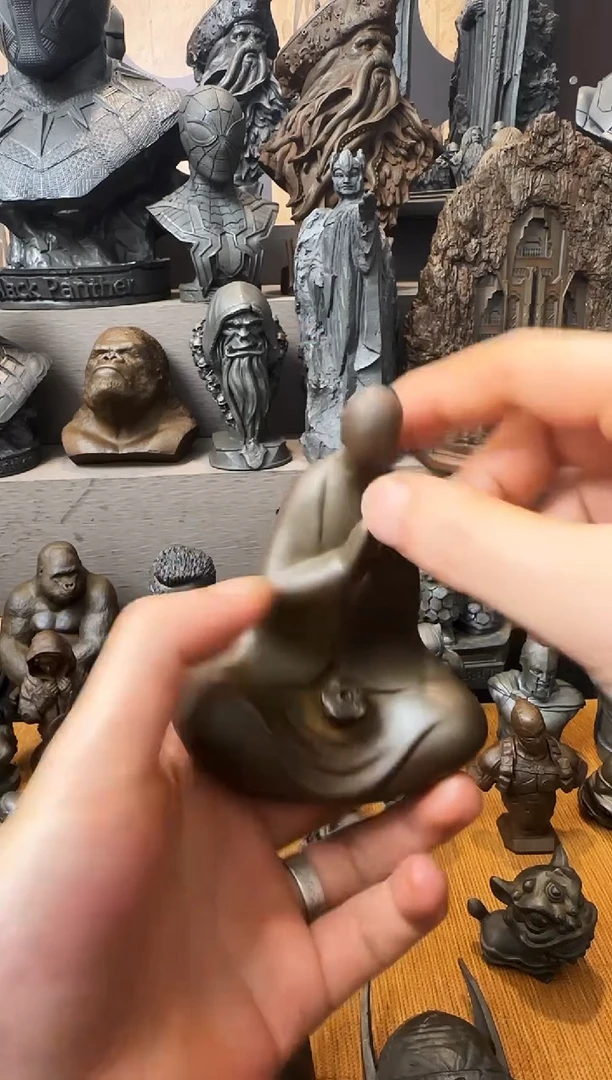 铁杜*实心铁艺摆件~~插香佛（锈色）