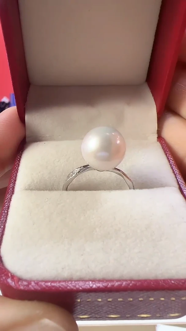 【闪购商品】淡水珍珠戒指未镶嵌素圈白雪戒指