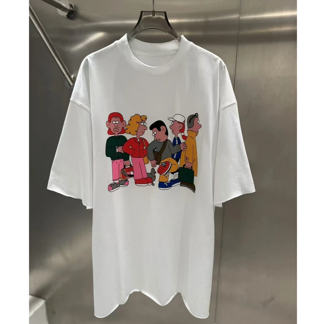 【影子】 卡通小人宽松休闲时尚百搭潮流圆领短袖 T恤