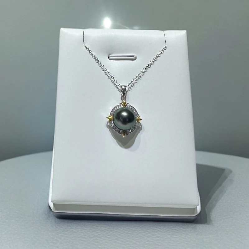 【玺润珠】海水大溪地黑珍珠设计款吊坠12-13mm  【多样性发货】