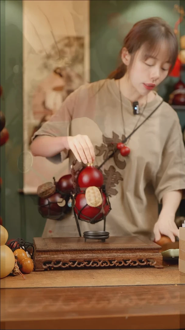 377号精品天然大漆工艺防渗内胆酒葫芦~