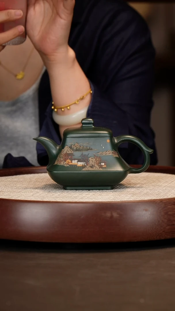 茶壶紫砂【耿浩】绿泥瞻风   290CC