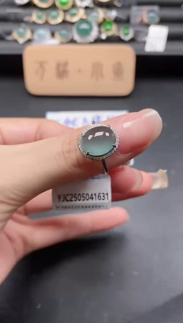 翡翠戒指银S925镶嵌51511