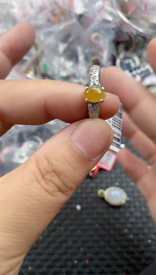 银S925镶嵌戒指翡翠333   9