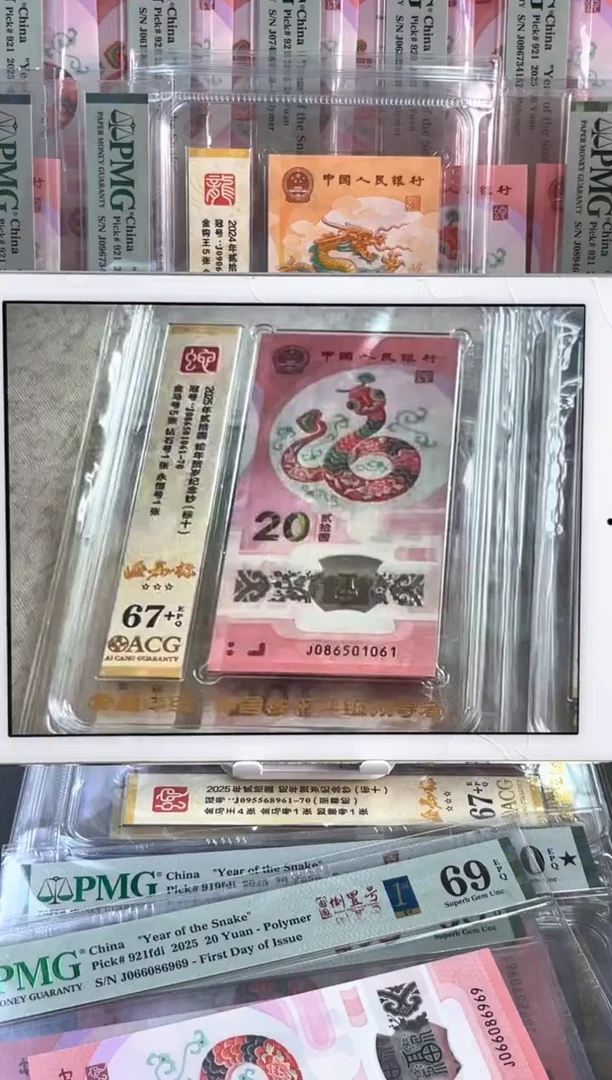 塑料蛇钞金马标十爱藏67+尾061（包精修可送PMG标十不含评级费）