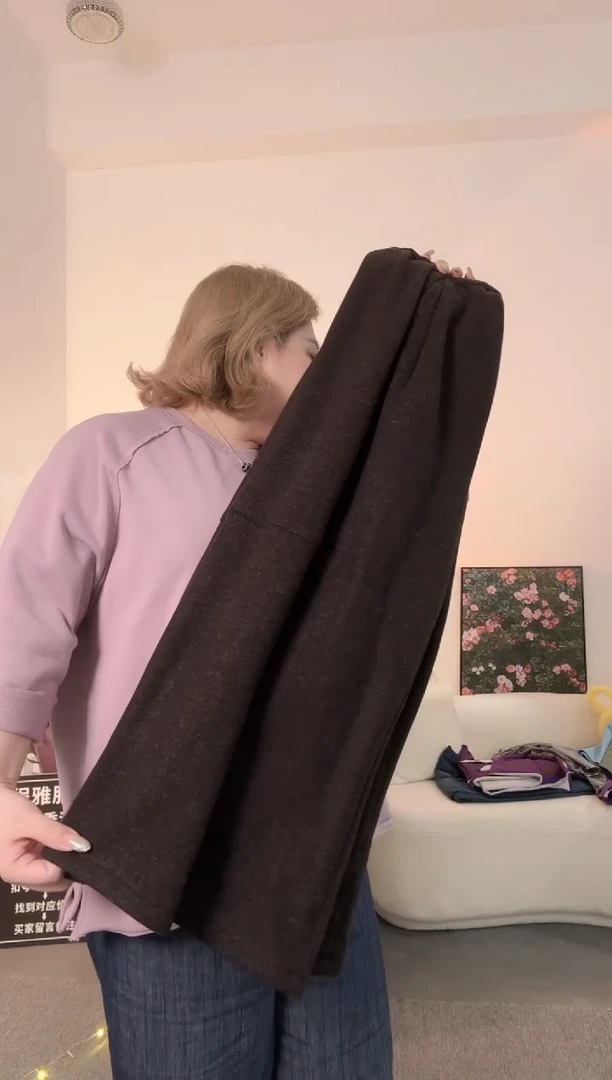 毛呢阔腿裤 穿200斤