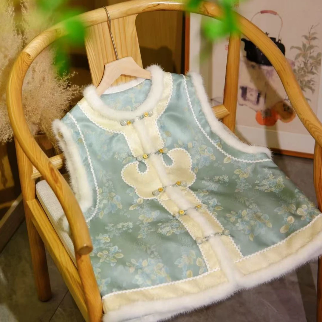 常规女冬季马夹夹棉保暖中式复古坎肩2024D6669-倩倩