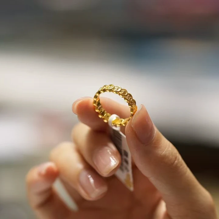 【巧玲专属】足金999钱多多圆环饰品 时尚百搭（按实际克重多退少补）