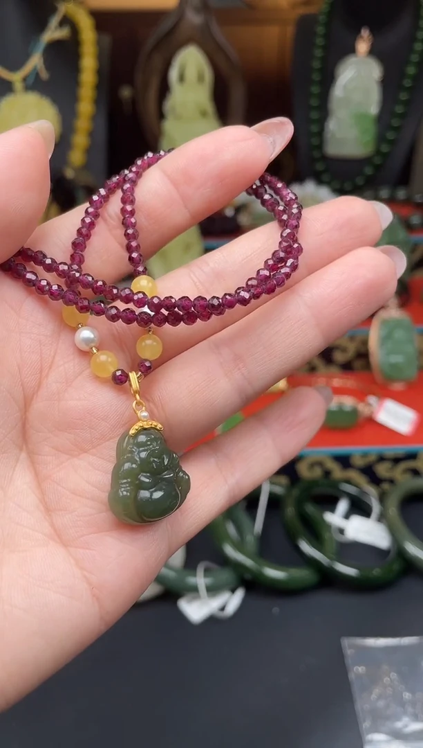 未镶嵌颈饰石榴石项链b132