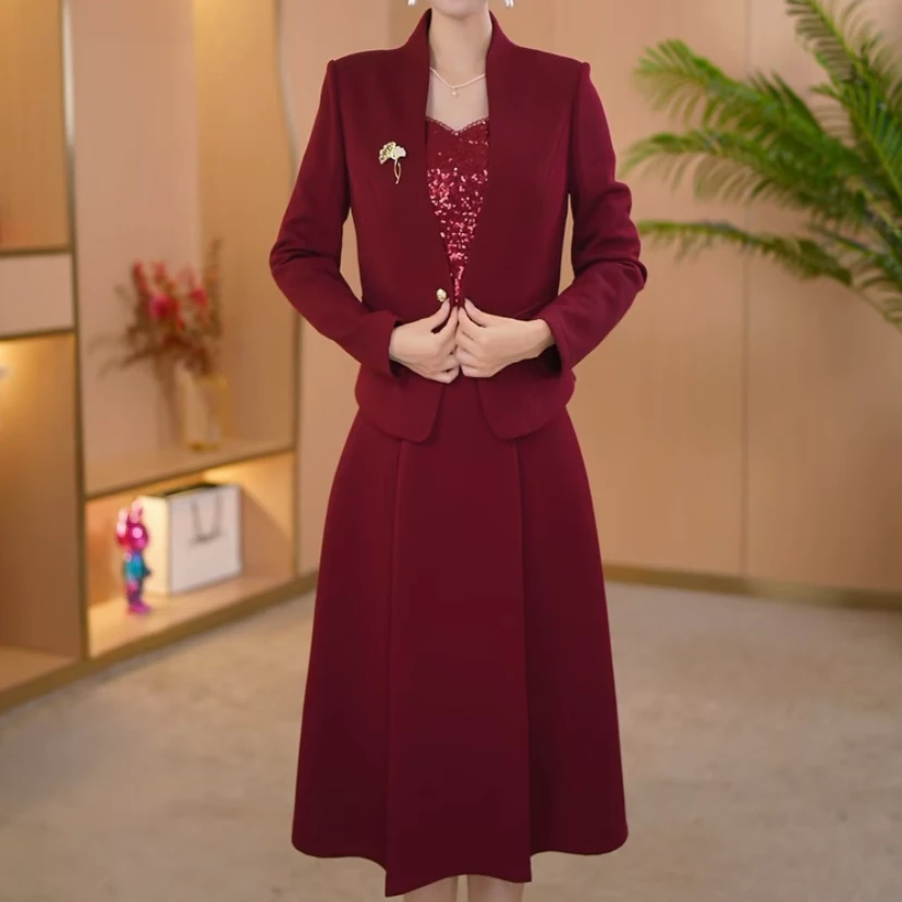 【宸紫女装】25138秋季时尚两件套新款遮肚子显气质显瘦洋气