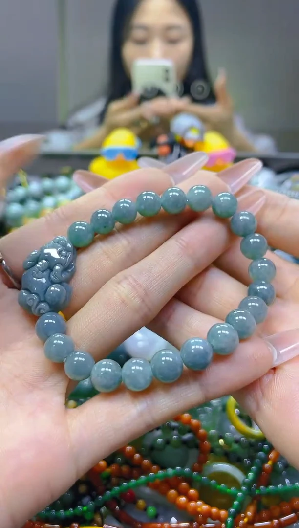 翡翠未镶嵌颈饰7MM/J/翡翠A货一图一物