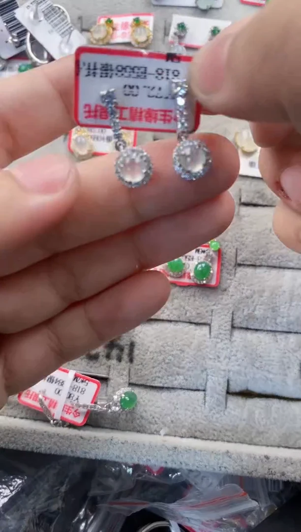 银S925镶嵌戒指翡翠555   8