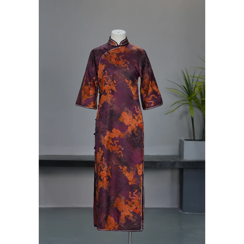 【凤朝阳】交织30桑蚕丝全开襟宽松版型古法平裁倒大袖