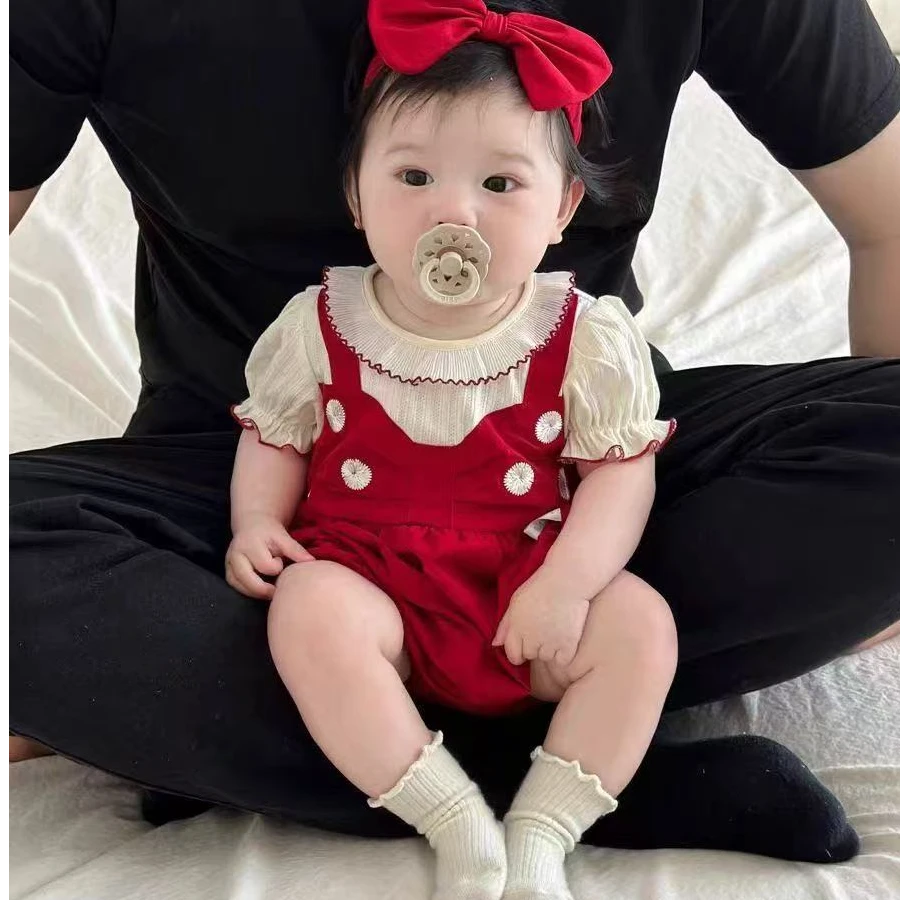 0130婴儿衣服夏装新生儿宝宝公主连体衣满月周岁百天哈衣礼服夏季